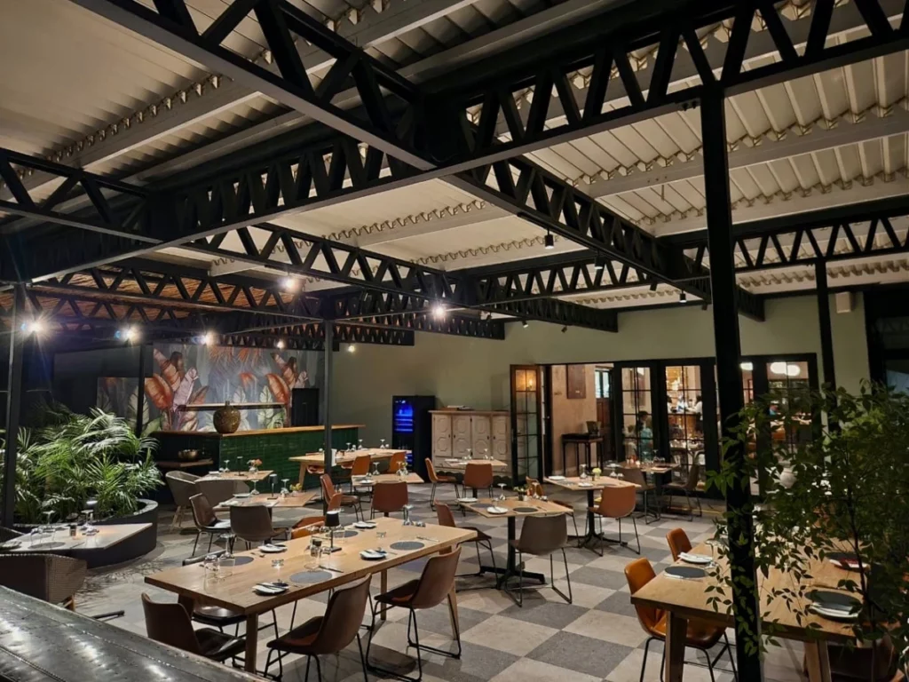 Reuben's restaurant on the Franschhoek main street, the flagship fine-dining venue of South African chef Reuben Riffel