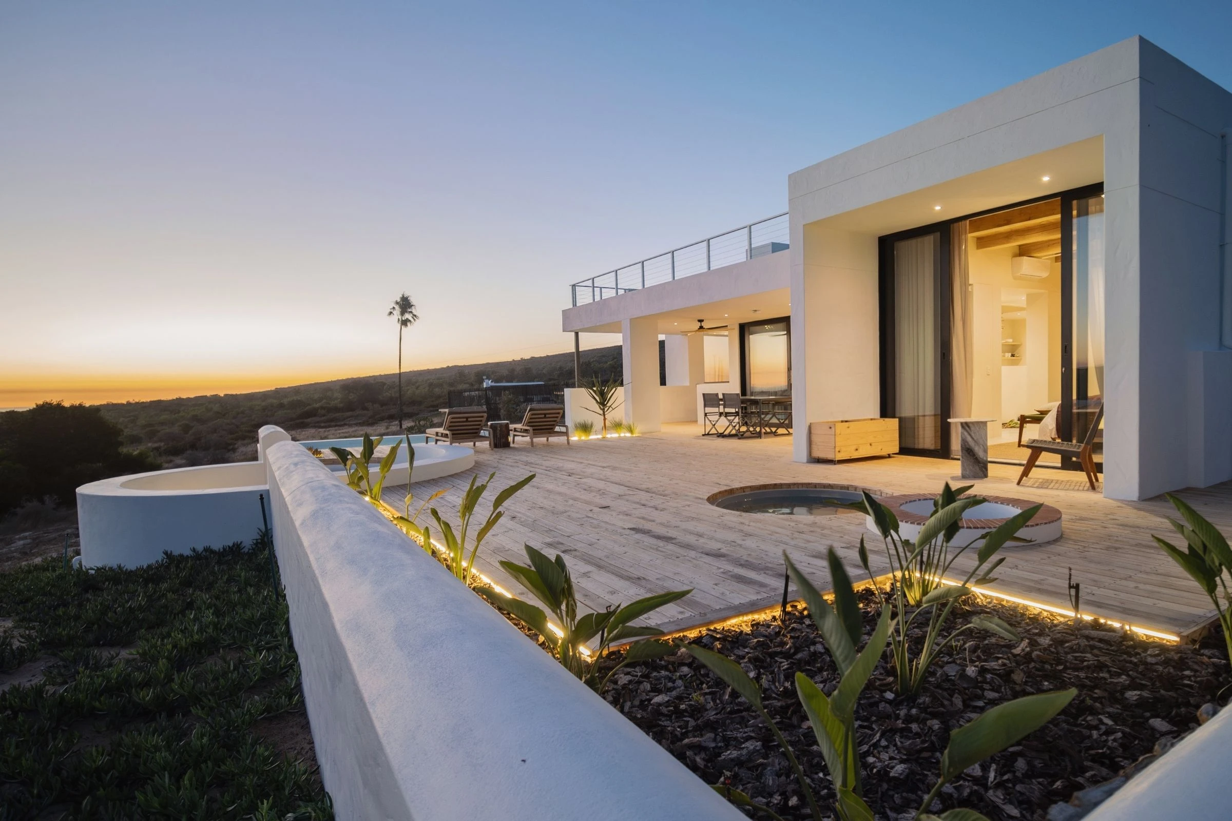 Aerial view of a Veldt Haus cottage at De Wildeveldt, surrounded by green veld on South Africa's West Coast
